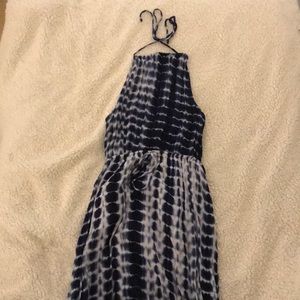 Tie dye, halter maxi dress
